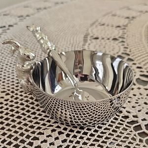Michael Aram Silver Rabbit Bowl/Cup with Spoon